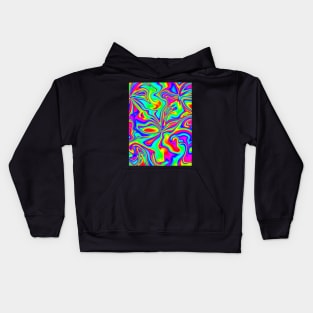 Psychedelic Rainbow Marbleized Pattern Kids Hoodie